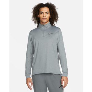 Nike Pro Dri-FIT Men's 1/4-Zip Hyper Dry Training Top Pullover Grey Black